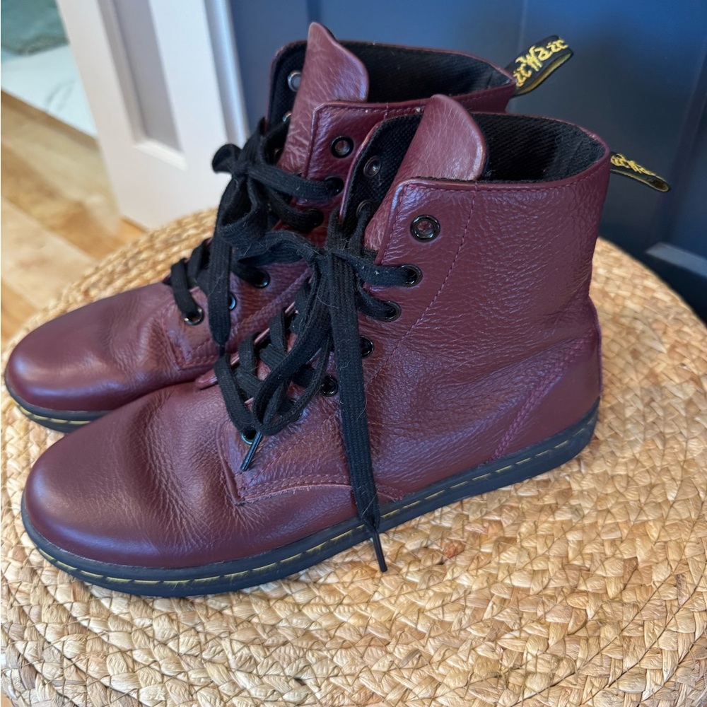 Dr. Martens Burgundy Leather Boots
